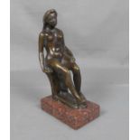 MAILLOL, ARISTIDE (Banyuls-sur-Mer 1861- 1944 Perpignan), Skulptur: "Baigneuse assise / Sitzender
