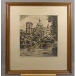 MÜLLERS, RUDI (Mannheim 1895 - 1972 Heidelberg), Radierung / etching "Mannheim - Jesuitenkirche",