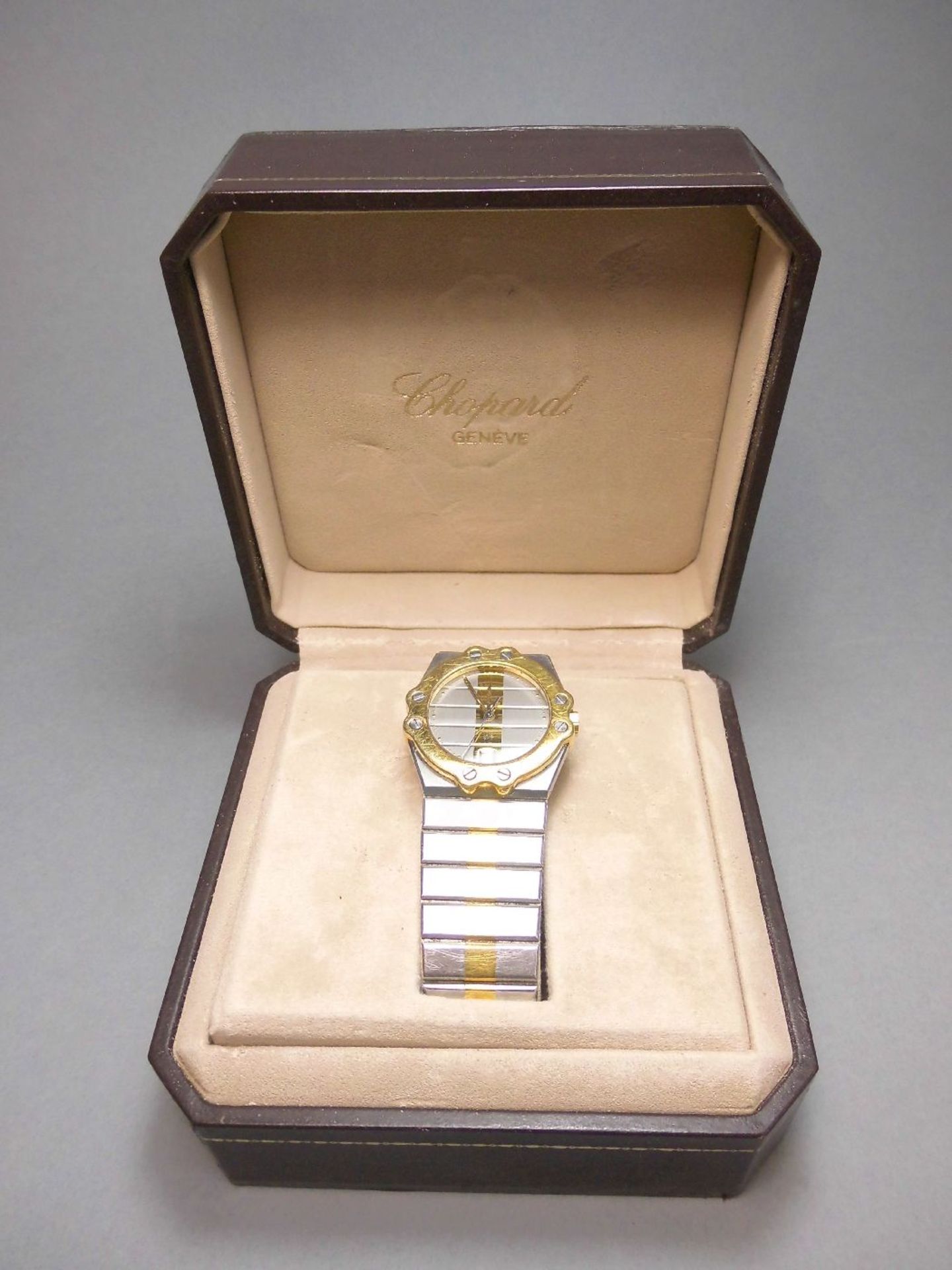 CHOPARD HERRENARMBANDUHR "ST. MORITZ" / wristwatch, Chopard / Genf, Stahl und 750er Gold,