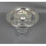 KAVIARSCHALE / caviar bowl, Bleikristall mit 925er Silbermonturen (Deckel 70 g), Gebrüder Kühn /