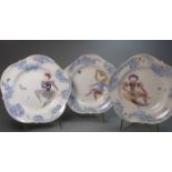 DREI KLEINE WANDTELLER / TELLER / DESSERTTELLER / plates, Porzellan, Manufaktur Meissen,