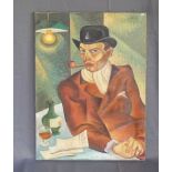 OLESEVICH, SIGISMUND (1891-1972), Gemälde / painting: "Mann mit Pfeife und Hut", Öl auf Leinwand /