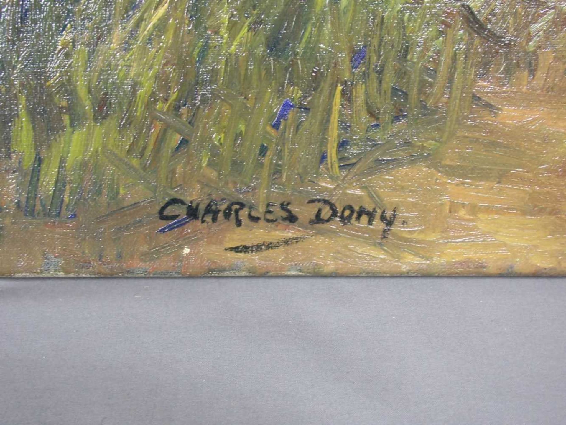 DONY, CHARLES J. N. (19./20. Jh.), Gemälde / painting: "Getreidefeld", Öl auf Leinwand / oil on - Image 3 of 4