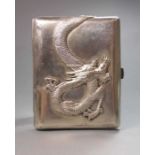 ZIGARETTENETUI / chinese silver cigarette case, Silber (säuregetestet, 155 g), dekoriert mit