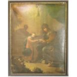 ANONYMUS (Maler des 17./18. Jh.), Gemälde / painting: "Anna lehrt Maria das Lesen", Öl auf