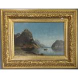 FUCHS, THERESE (Düsseldorf 1849-1898 ebd.), Gemälde / painting: "Norwegische Fjordlandschaft mit