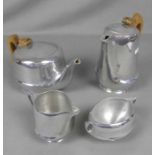 ART DÉCO - KAFFEE- und TEEKERN / four- piece coffee and tea set: Kaffeekanne, Teekanne,