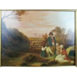 BROWN, DAVID (ca. 1750 - ca. 1800), Gemälde / painting: "Rast in weiter Landschaft", Öl auf