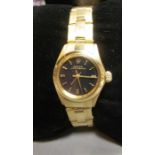 ROLEX - ARMBANDUHR / wristwatch: "Oyster Perpetual Lady", Automatik, 18 kt. / 750er Gelbgold an 18