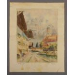 KREUZER, ERWIN (19./20. Jh.), Aquarell / watercolour: "Mittenwald", u. r. signiert und datiert