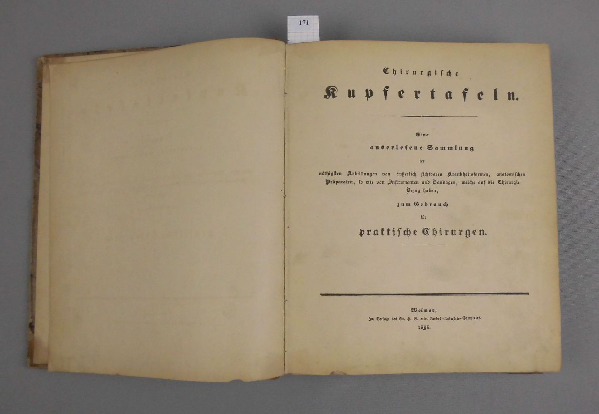 MEDIZINISCHES LEHRBUCH VON 1826 MIT CHIRURGISCHEN KUPFERTAFELN / medical book: "Chirurgische - Image 10 of 14