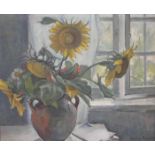 HENSELER, MARION (Straßburg 1894-1985 München), Gemälde / painting: "Interieur mit Sonnenblumen-