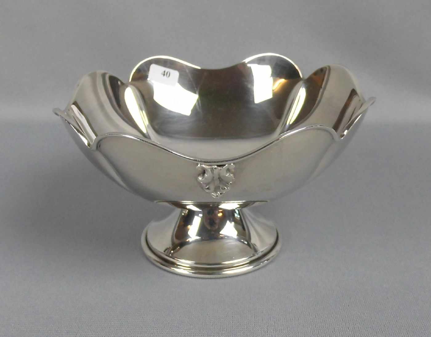 FUSSSCHALE / bowl on a stand, 800er Silber (190 g), Italien, Marke ab 1968, AL (Alessandria).