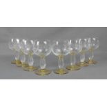 8 RÖMER / WEINGLÄSER / stemware wine glasses, Manufaktur Theresienthal, Krone als graviertes