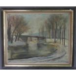 SCHUG, ERICH (Ludwigshafen 1906-1982 Bad Dürkheim), Gemälde / painting: "Am Rhein-Marne Kanal