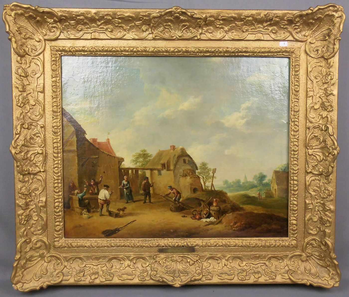 VON MOLITOR, MARTIN (Wien 1759-1812 ebd.), Gemälde / painting: "Zechendes und arbeitendes Landvolk