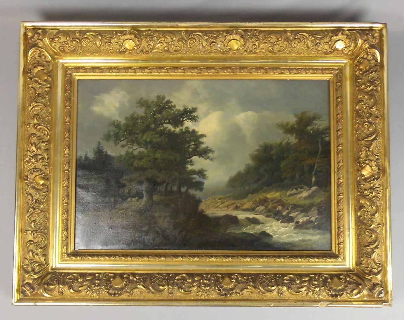 ANONYUMUS (Maler des 18./19. Jh.), Gemälde / painting: "Bachlauf in alpenländischer Landschaft mit