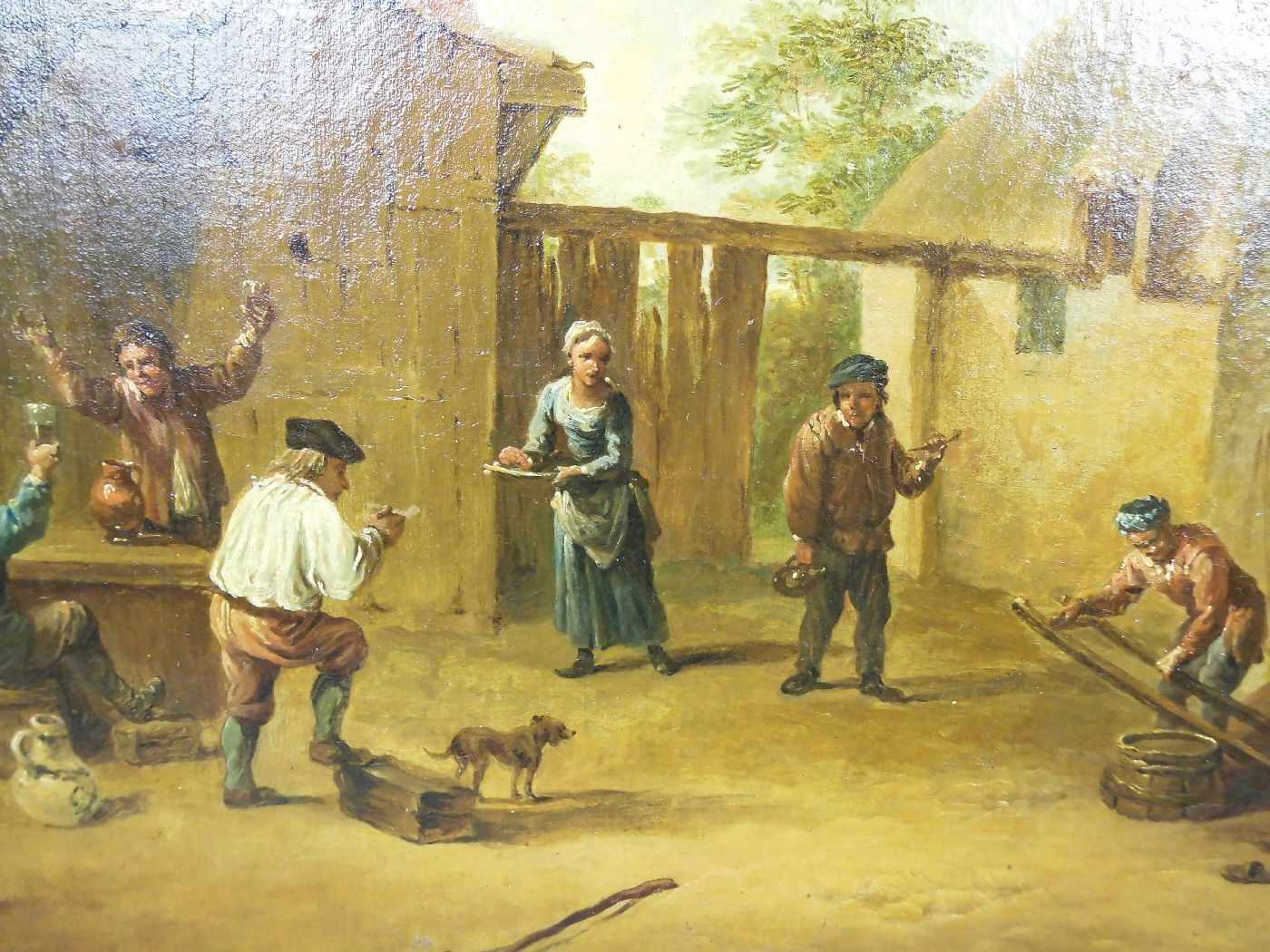 VON MOLITOR, MARTIN (Wien 1759-1812 ebd.), Gemälde / painting: "Zechendes und arbeitendes Landvolk - Bild 4 aus 5