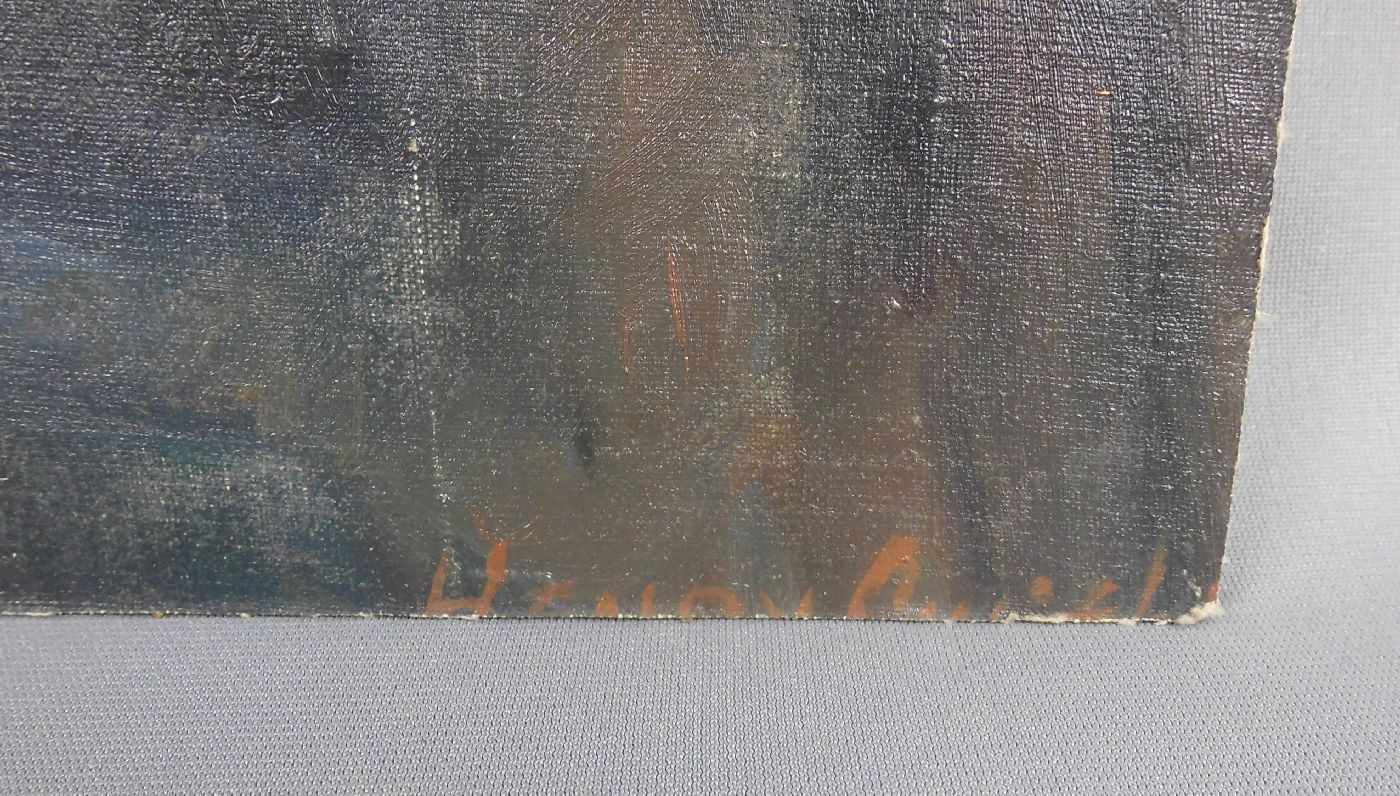 GEMÄLDE / painting: "Bildnis eines Mädchens mit Blume", Öl auf Leinwand auf Hartfaserplatte / oil on - Image 6 of 7