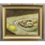 KÖNIG, ELKE ( geb. 1944 in Wilhelmshaven) - Gemälde / painting: "Stillleben mit Austern und