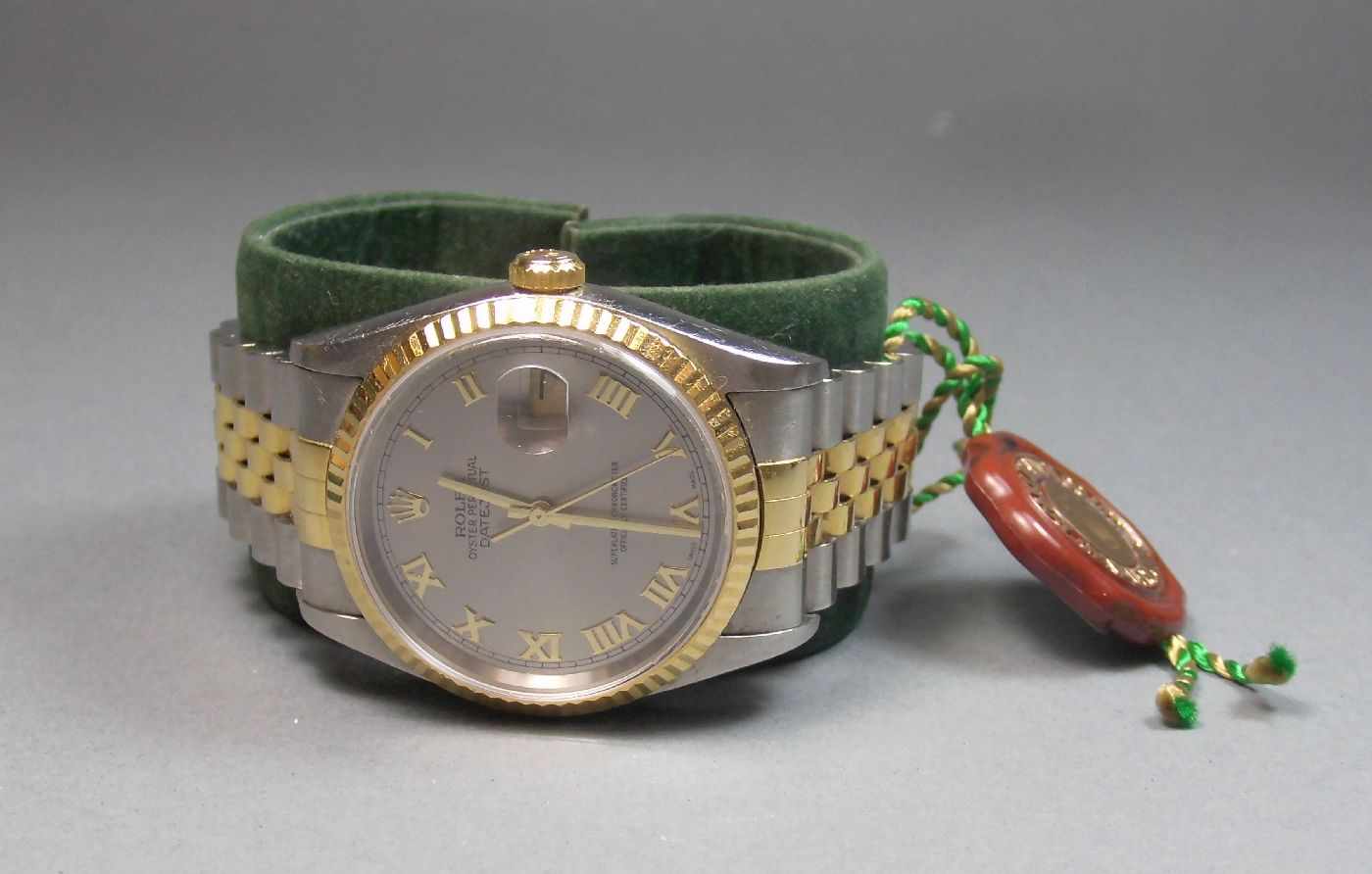 ROLEX OYSTER PERPETUAL DATEJUST - HERRENARMBANDUHR / wristwatch, Uhr und Band Stahl und 18 kt. - Image 2 of 6