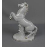 PORZELLANFIGUR "Aufsteigendes Pferd", vertieft gemarkt WKC, Porzellanmanufaktur Weiss / Kühnert & Co