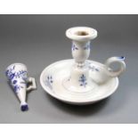 LEUCHTER / TISCHLEUCHTER / candlestick, Porzellan, Manufaktur Meissen, unterglasurblaue