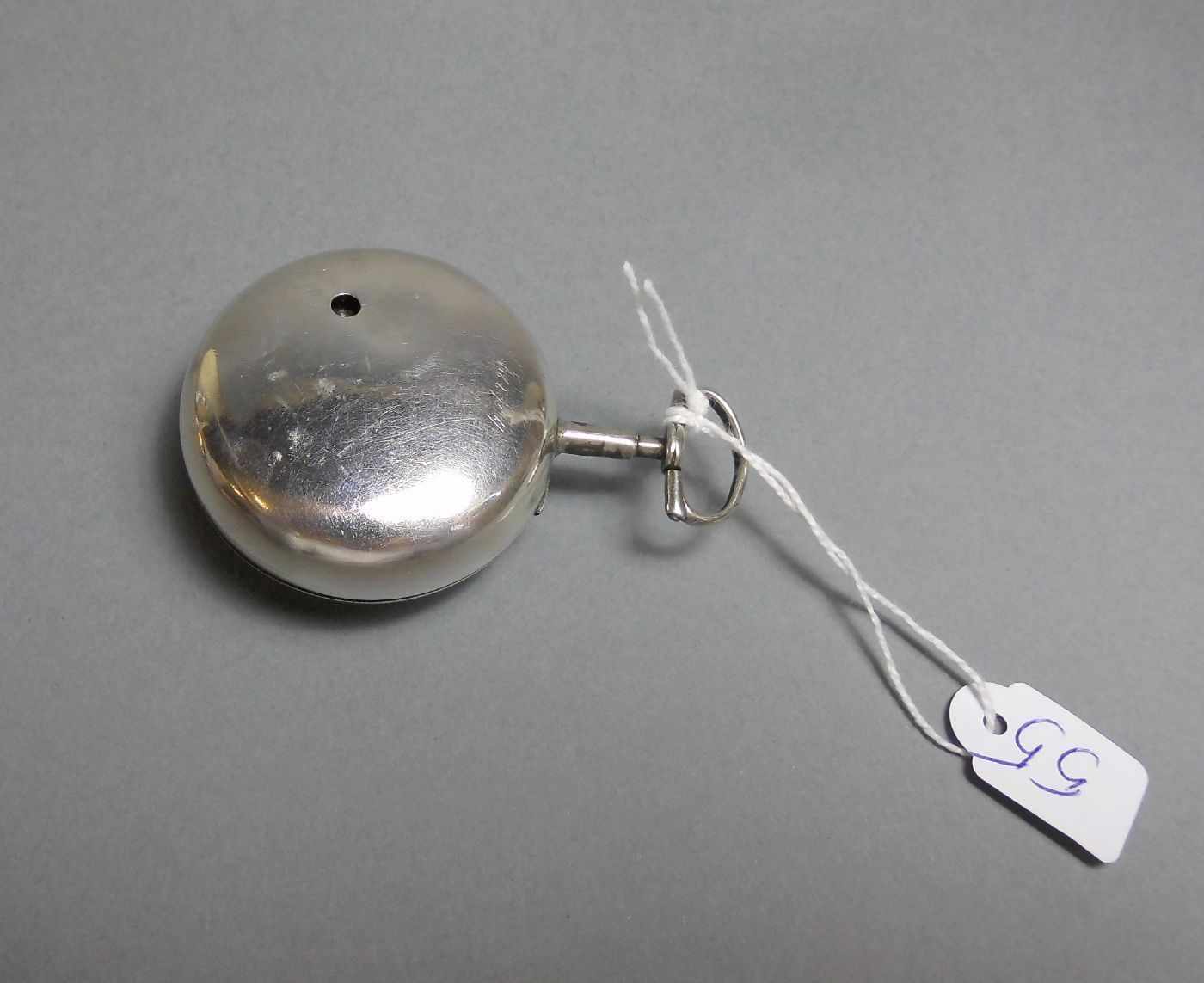 SPINDELTASCHENUHR / pocketwatch, im Silbergehäuse, London 1864, mit identischem Übergehäuse, Meister - Bild 3 aus 8