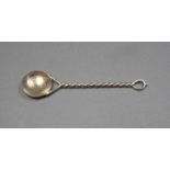 SALZLÖFFEL / MÜNZLÖFFEL / spoon, deutsch, 2. H. 19. Jh., Silber (säuregetestet, 3 g). Tordierter