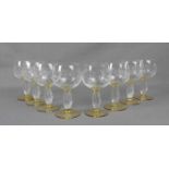 8 RÖMER / WEINGLÄSER / stemware wine glasses, Manufaktur Theresienthal, Krone als graviertes