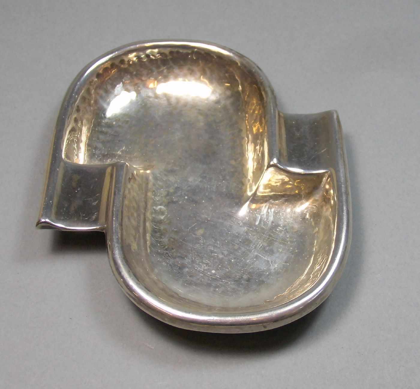 SILBERNER ART DÉCO - ASCHER / ash tray, 800er Silber (34 g), deutsch, gepunzt mit Halbmond und - Image 2 of 3