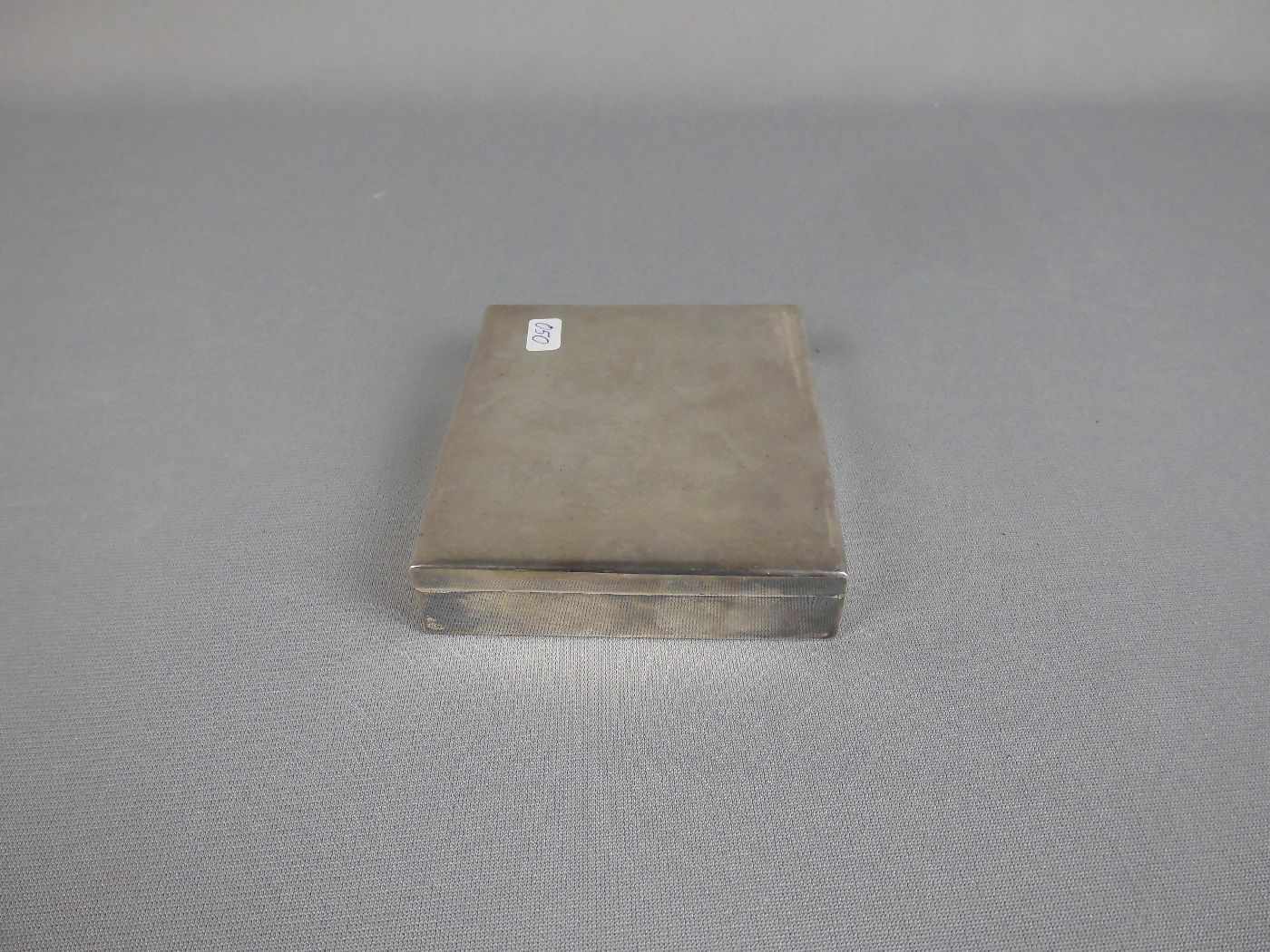 ZIGARETTENSCHATULLE / SILBERSCHATULLE / cigarette box, Silber über Holzkern, deutsch, 925er - Bild 3 aus 4