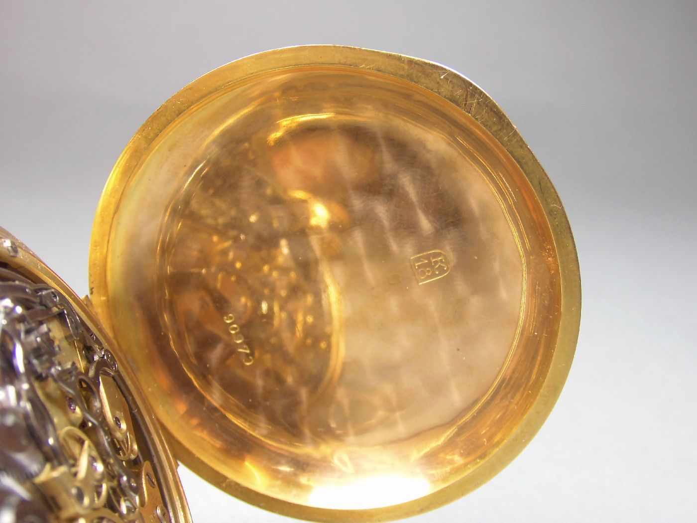 GROSSE GOLD - SAVONETTE, Minutenrepetition mit Chronograf, Taschenuhr / pocket watch, Schweiz, 1888, - Bild 5 aus 7