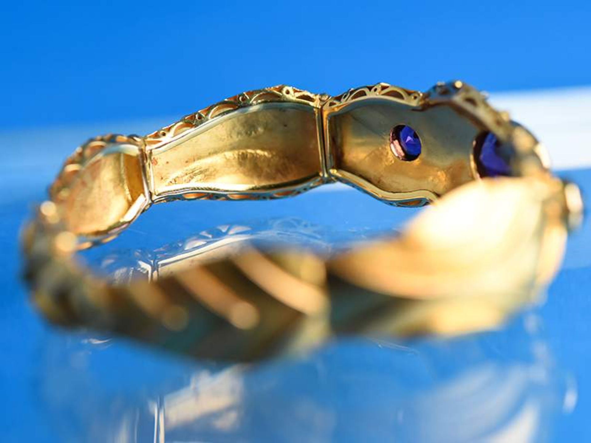 Armband mit Amethyst, bez. "Steffen", Goldschmiedearbeit, 20. Jh.
585/-Gelbgold. Gesamtgewicht ca. - Image 5 of 6