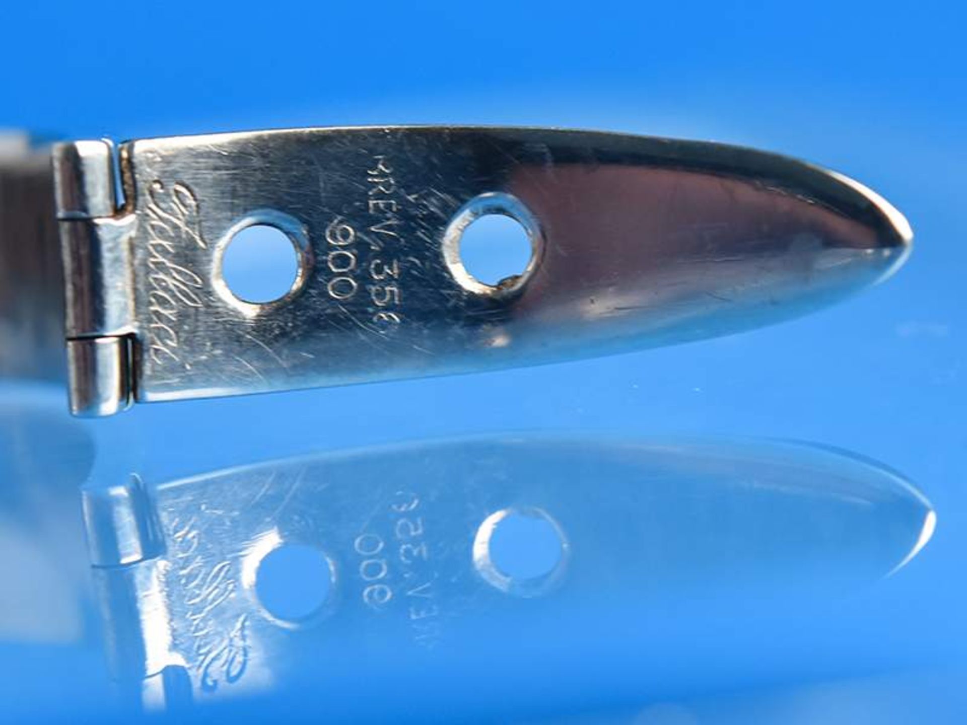 Armreif "Gürtel" mit nussbrauner Emaille, FALLACI, Italien, 20. Jh.
900/-Silber. Gesamtgewicht ca. - Image 4 of 5