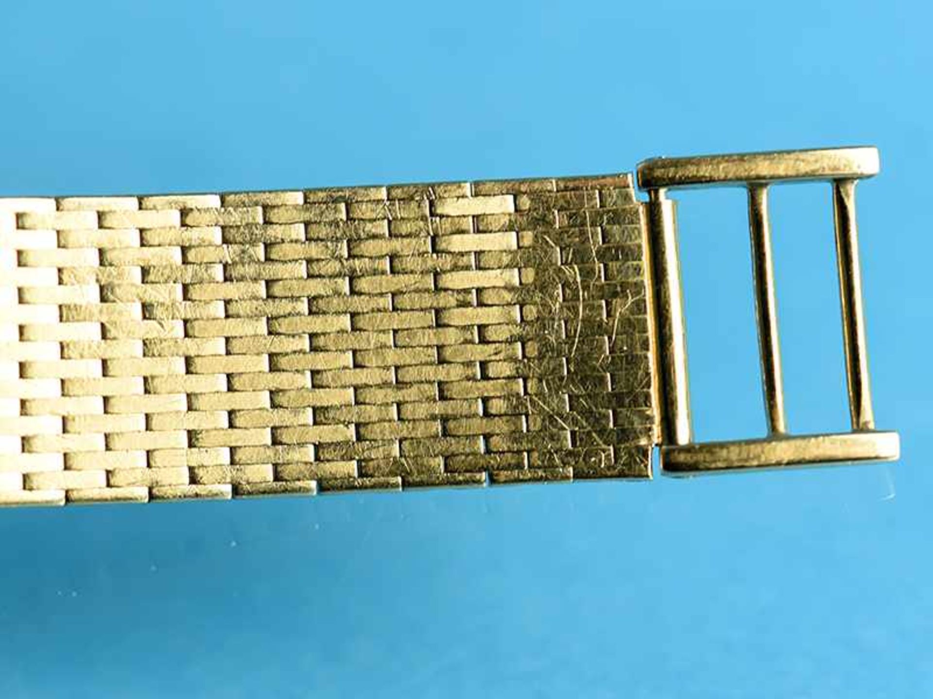 Herrenuhr, bezeichnet Eterna mit goldenem Armband, bezeichnet Eterna, 20. Jh. 750/- Gelbgold. - Image 4 of 8