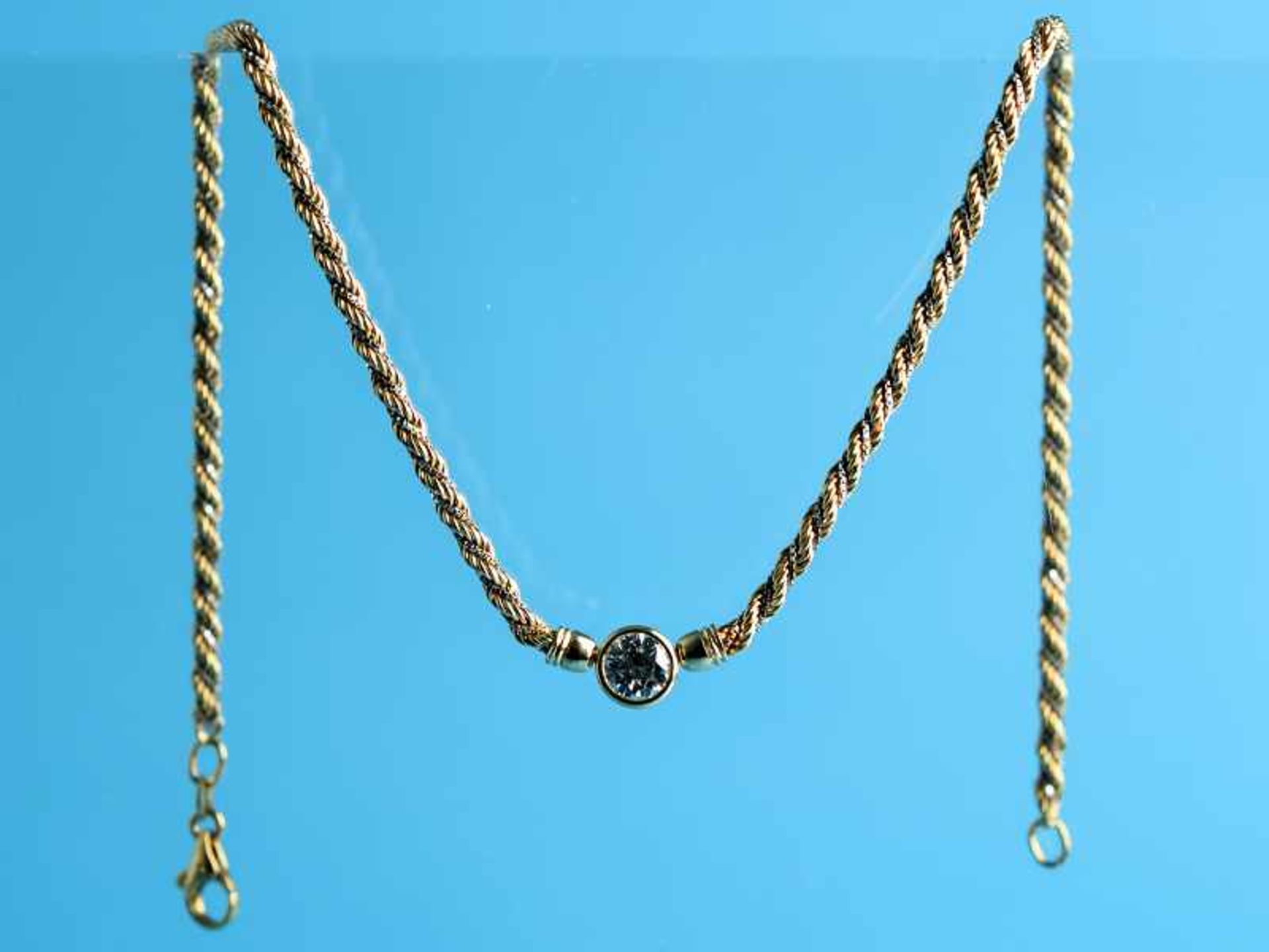 Collier mit Brillanten von 1,1 ct mit GIA-Gutachten von 1979 750/- Gelb- und Weißgold. Gesamtgewicht - Image 3 of 10