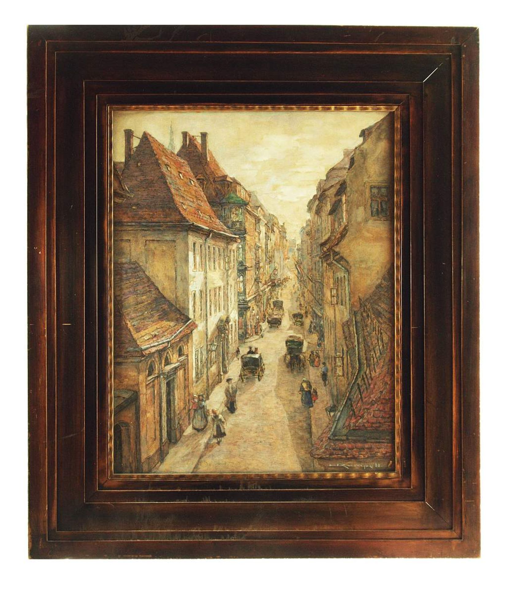RUMPELT, Hedwig. RUMPELT, Hedwig. 1861 Breslau - 1937 Dresden. Blick auf belebte Gasse einer - Bild 3 aus 6