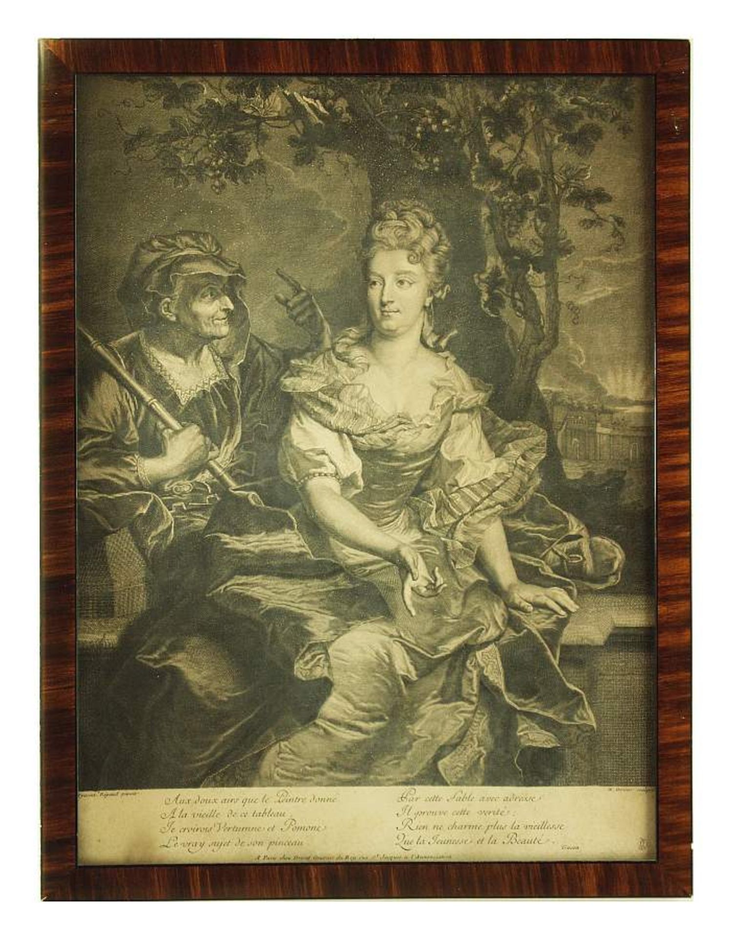 DOSSIER, Michel. DOSSIER, Michel. 1684 Paris - 1750. Kupferstich nach Hyacinthe Rigaud. Allegorie