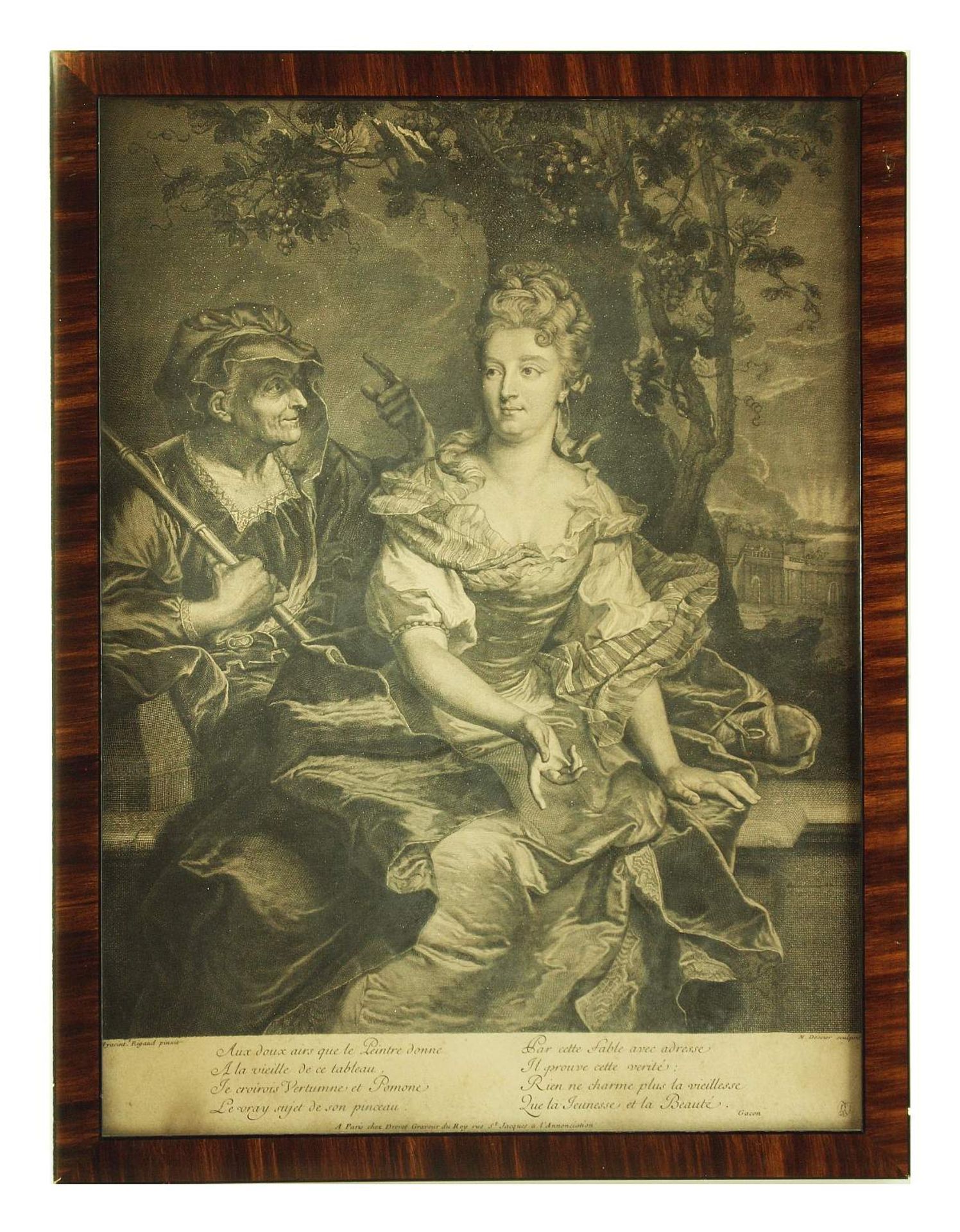 DOSSIER, Michel. DOSSIER, Michel. 1684 Paris - 1750. Kupferstich nach Hyacinthe Rigaud. Allegorie - Bild 2 aus 6