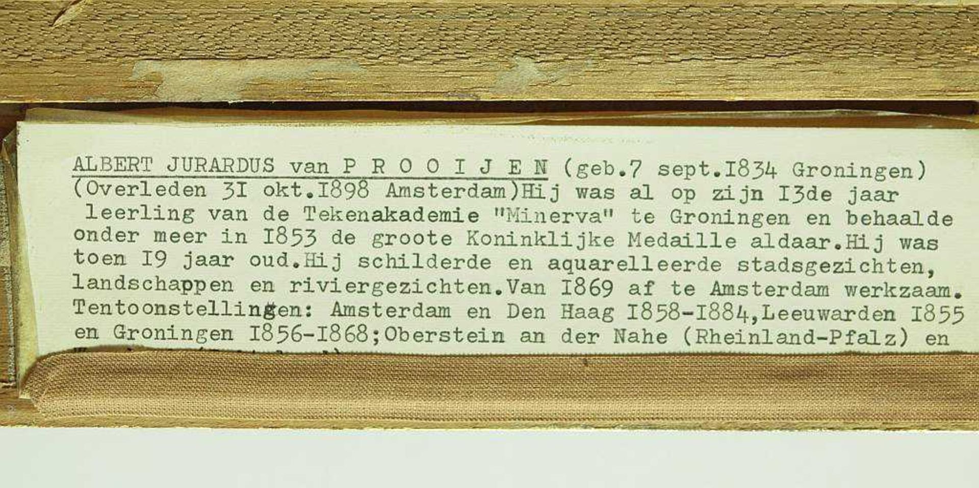 VAN PROOIJEN, Albert Jurardus. VAN PROOIJEN, Albert Jurardus. 1834 Groningen - 1898 Amsterdam. - Bild 5 aus 6