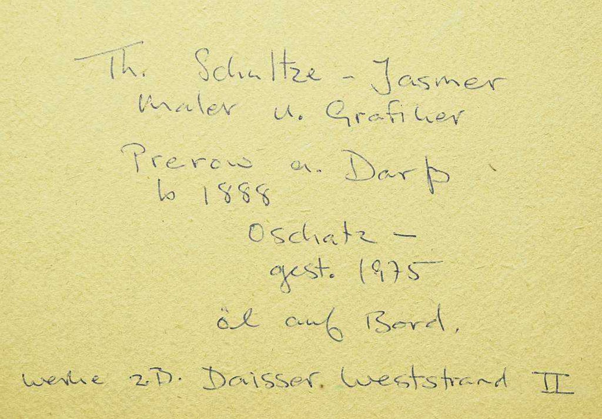 SCHULTZE-JASMER, Theodor. SCHULTZE-JASMER, Theodor. 1888 Oschatz - 1975 (Maler und Grafiker in - Bild 5 aus 6