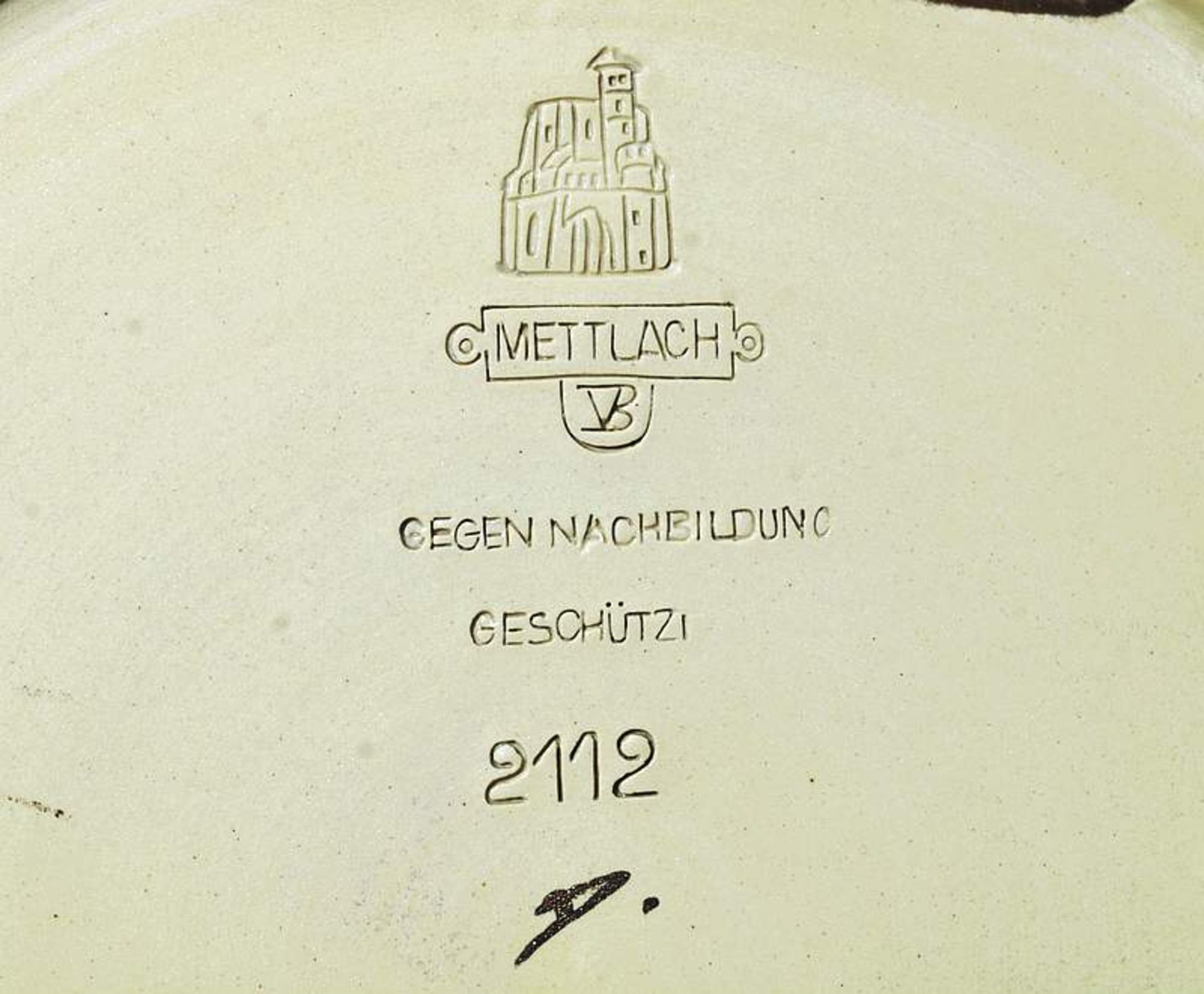 Großer Mettlach-Teller mit Zwergenmotiv, um 1890. Großer Mettlach-Teller mit Zwergenmotiv, um - Bild 7 aus 8