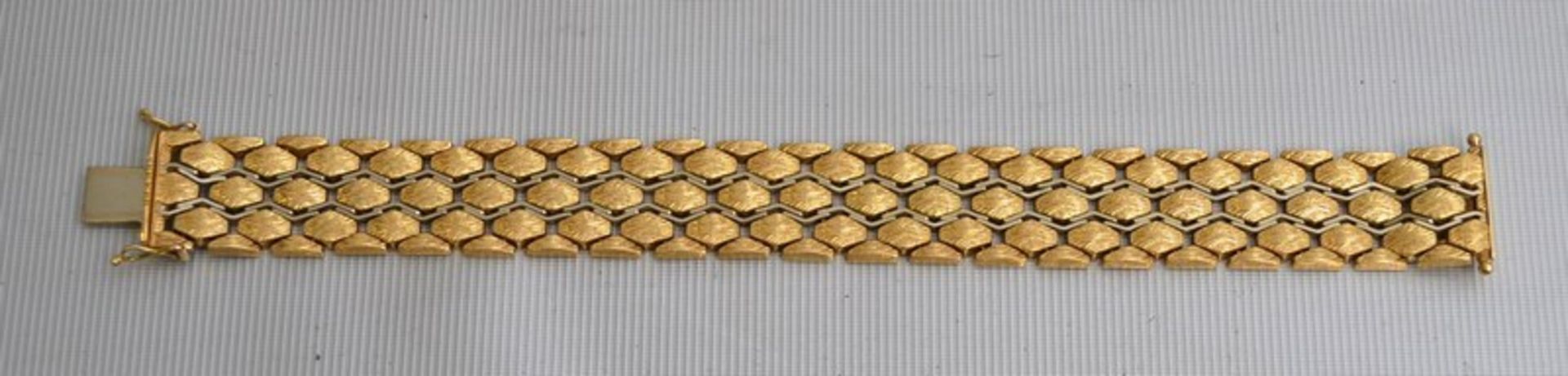 Damenarmband 18 kt. Gelbgold, mit Sicherheitsverschluss, ca. 47 g