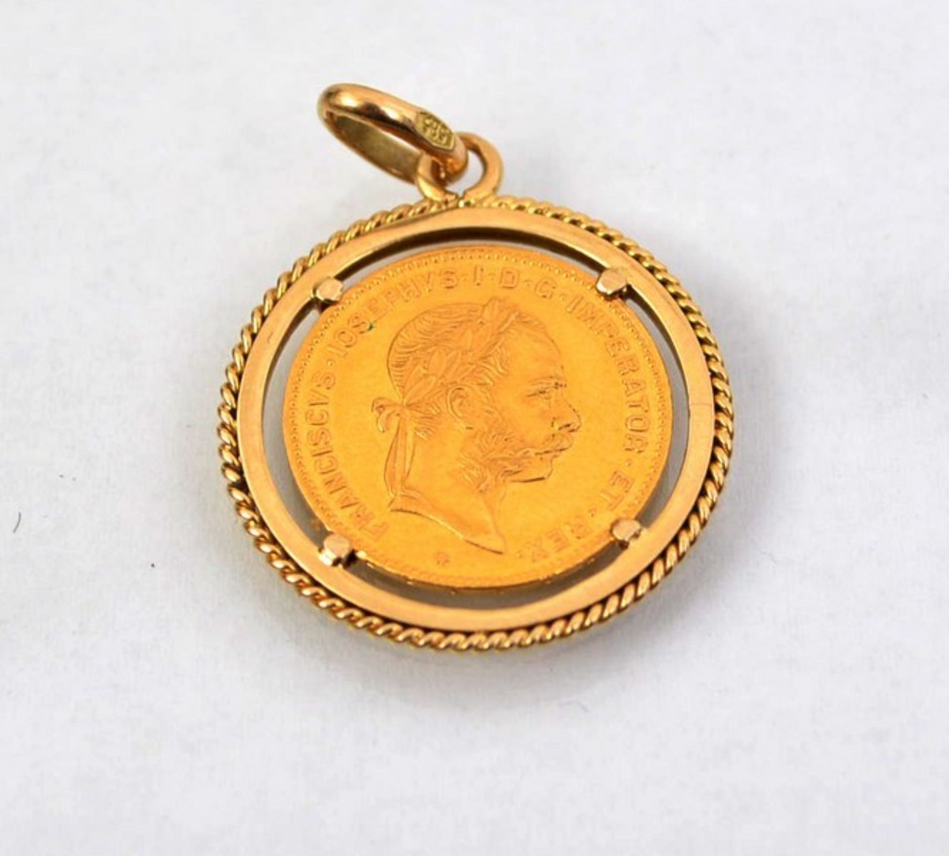 Münzanhänger Münze 900er Gold, Anhänger 14 kt. Gelbgold