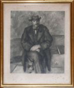 Cézanne, Paul (1839 - 1906)"Sitzender Bauer mit weichem Hut"; Lichtdruck nach einem Ölgemälde (