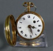 Spindel-Taschenuhr (um 1800)Werk mit Schnecke und Kette; weißes Emailziffernblatt (feine