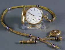 Prunk-Savonette (um 1900)VACHERON, Geneva; 18ct GG-Gehäuse; weißes Emailziffernblatt mit röm.