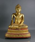 Buddha (Thailand/Burma, 18./19.Jh.)"Vajrasana"; auf dreieckförmigem Lotussockel; im