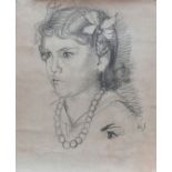 Szadurska, Kasia von (1876 Moskau - 1942 Meersburg/Überlingen)"Portrait eines jungen Mädchens";